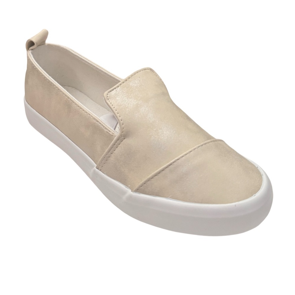 🆕 NATURE BREEZE • Cream Metallic Leonie Elegant Cream Slip-On Shoes Includes Box